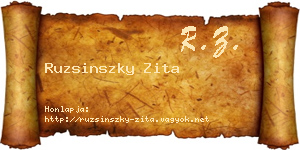 Ruzsinszky Zita névjegykártya